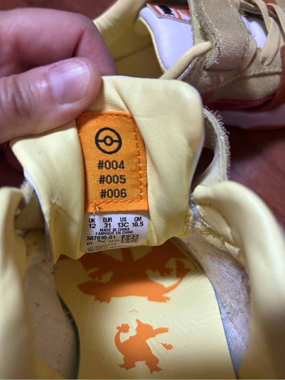 PUMA Pokemon Slipstream Charmander Boys' Sneakers size 13C - Picture 7 of 7